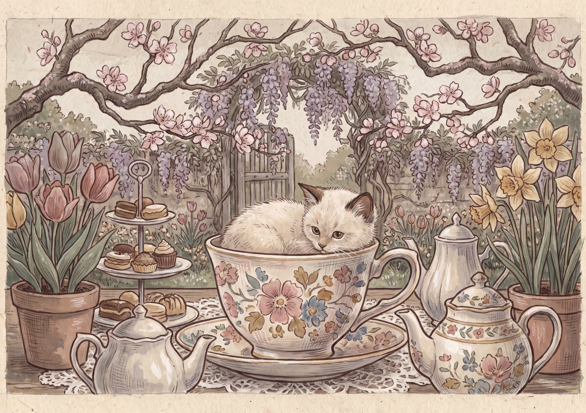 Kitten In the Teacup Garden jigsaw puzzle