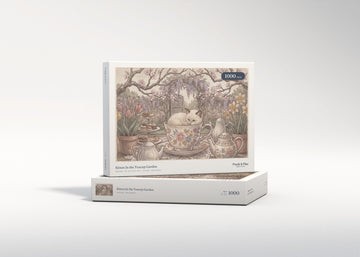 Kitten In the Teacup Garden jigsaw puzzle - gift box
