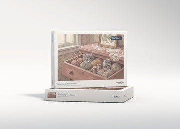 Kitten In the Yarn Drawer jigsaw puzzle - gift box
