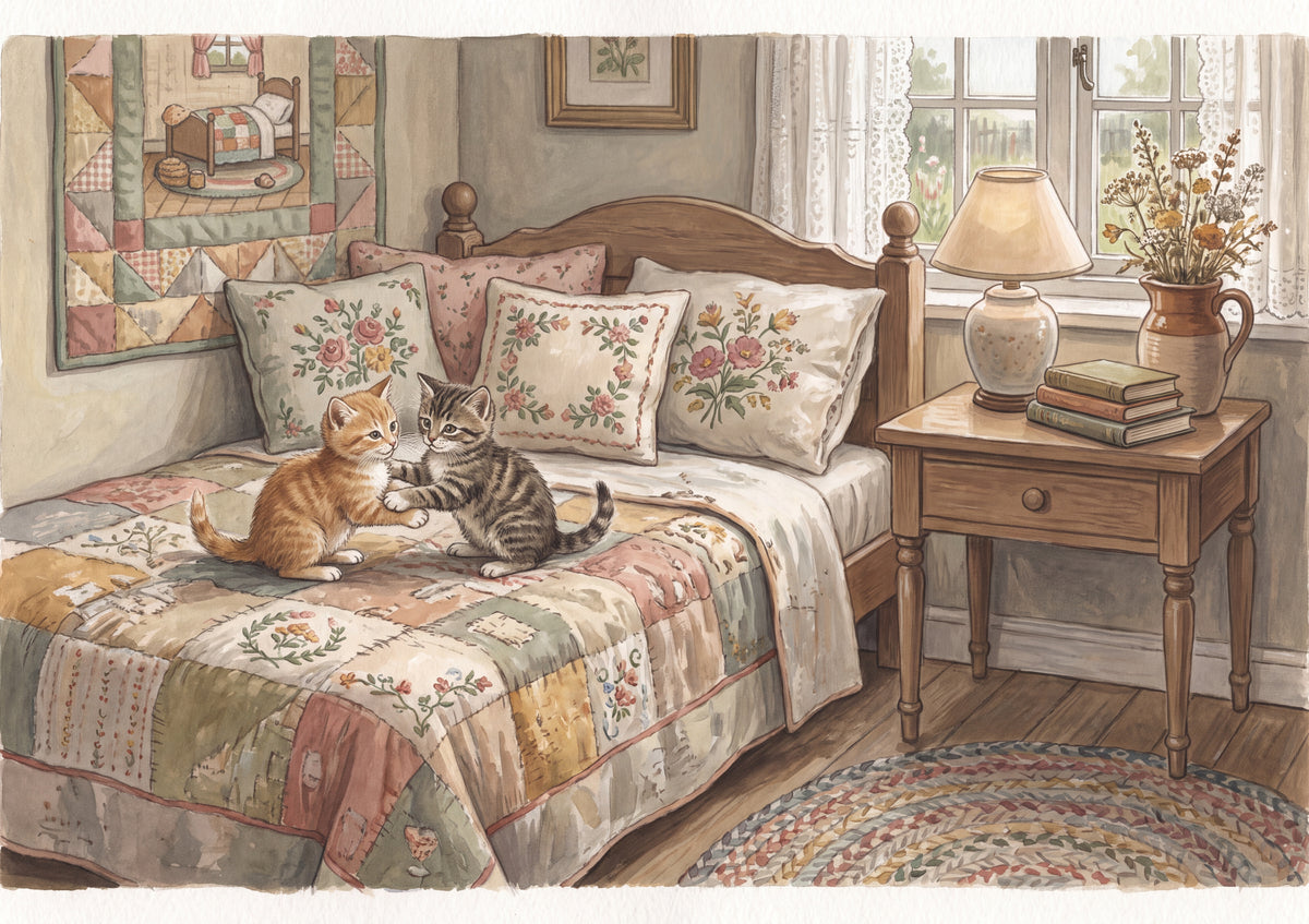 Kitten On the Patchwork Quilt jigsaw puzzle
