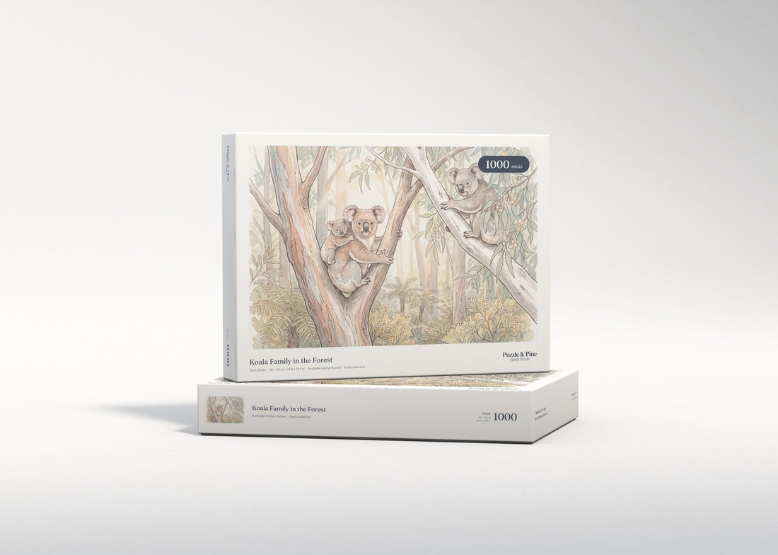 Koala Family in the Forest jigsaw puzzle - gift box