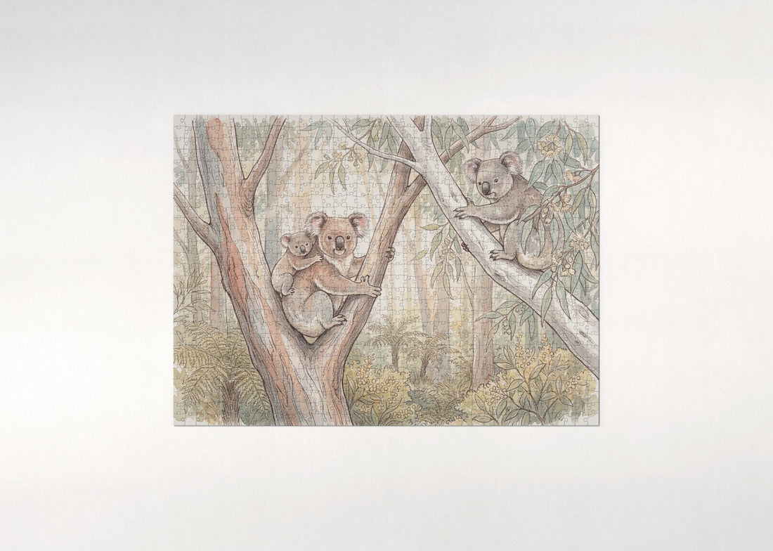 Koala Family in the Forest jigsaw puzzle - gift box