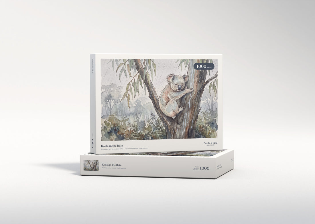 Koala in the Rain jigsaw puzzle - gift box