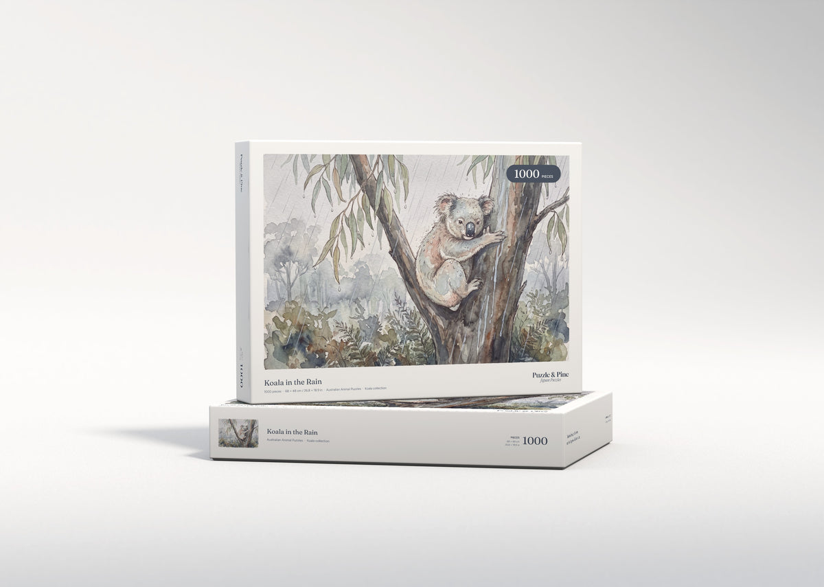 Koala in the Rain jigsaw puzzle - gift box