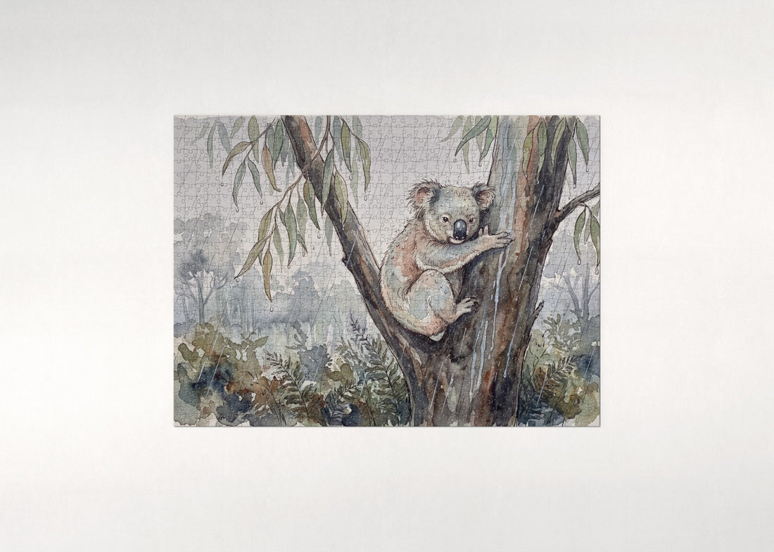 Koala in the Rain jigsaw puzzle - gift box