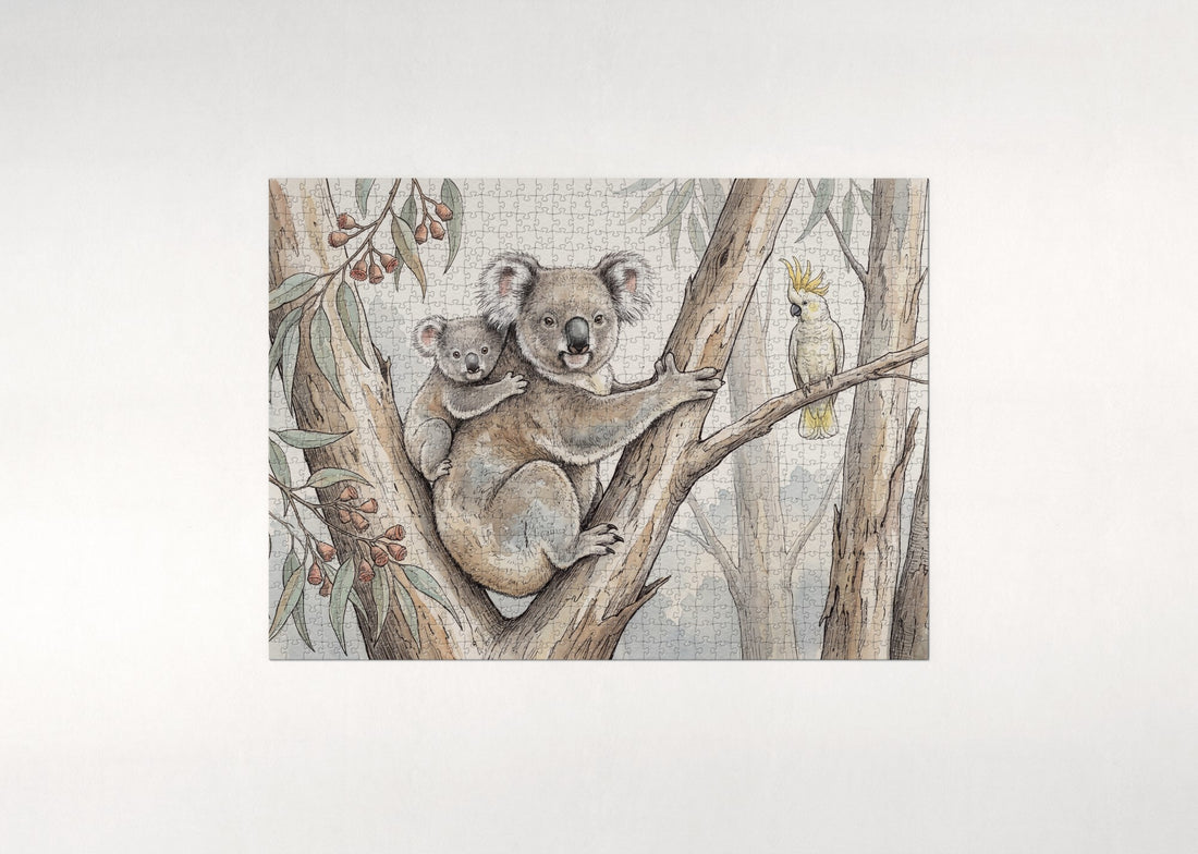 Koala Mother and Joey jigsaw puzzle - gift box