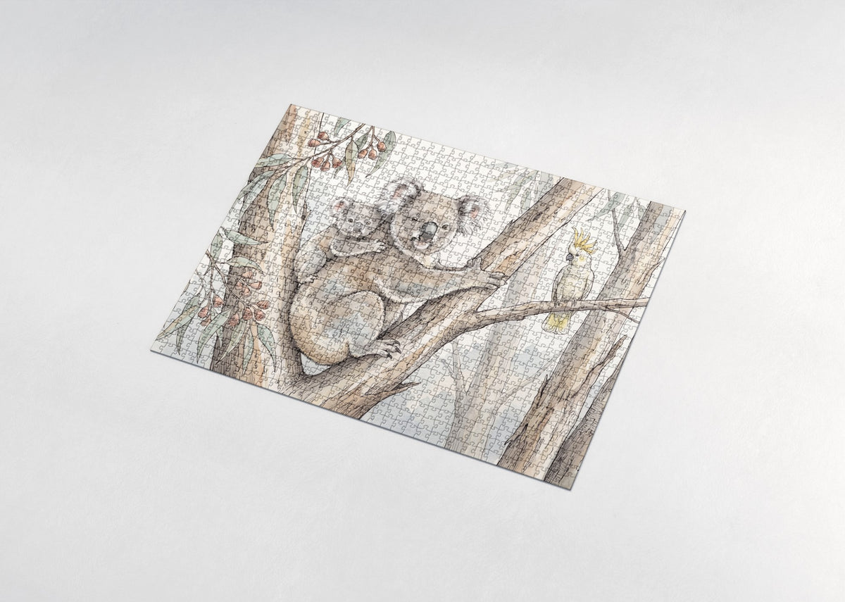 Koala Mother and Joey jigsaw puzzle - assembled puzzle