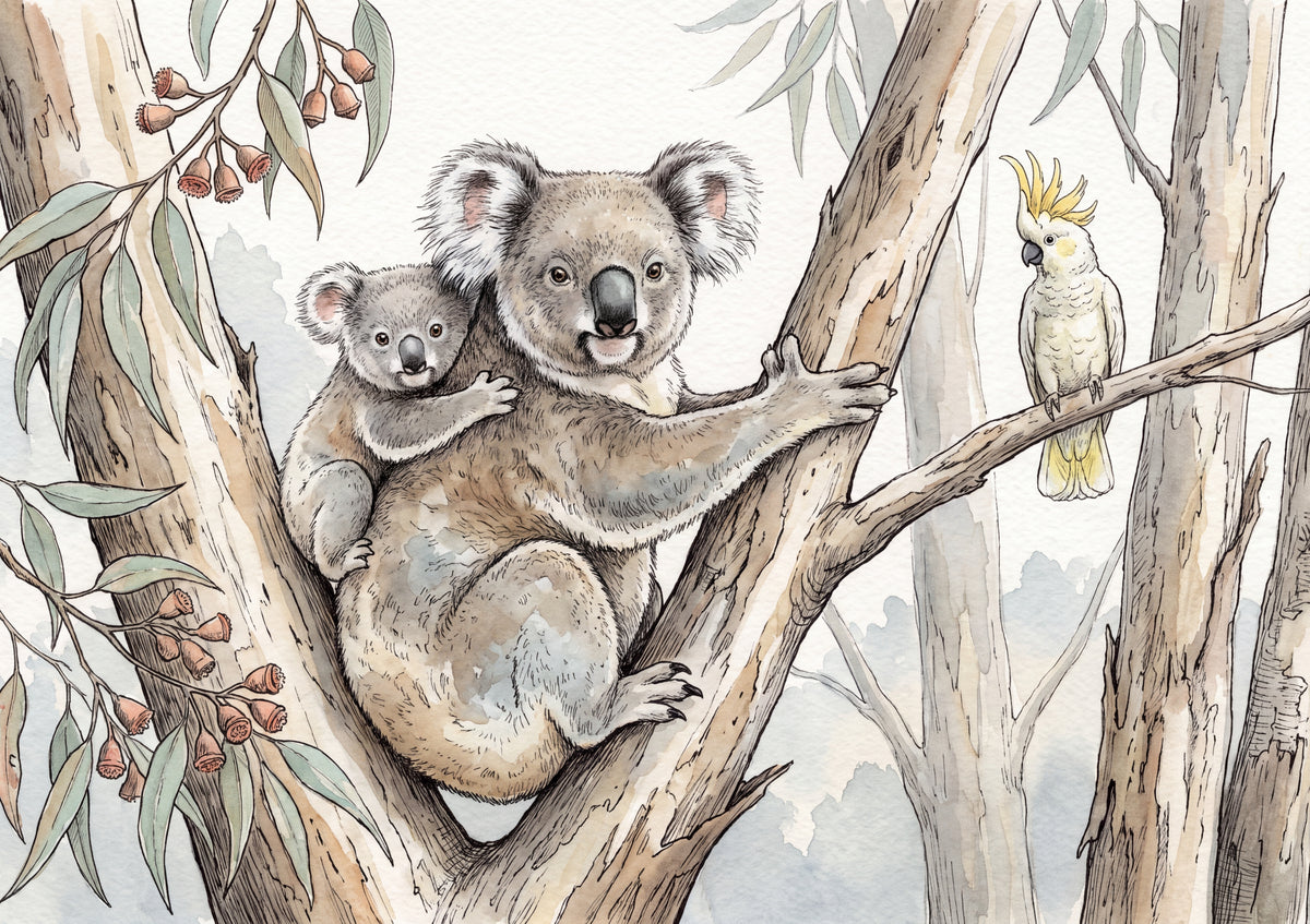 Koala Mother and Joey jigsaw puzzle