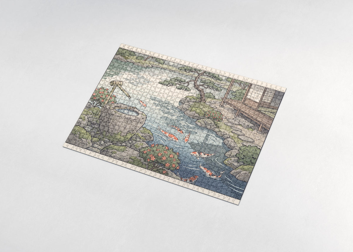 Koi Fish in the Garden Pond jigsaw puzzle - assembled puzzle