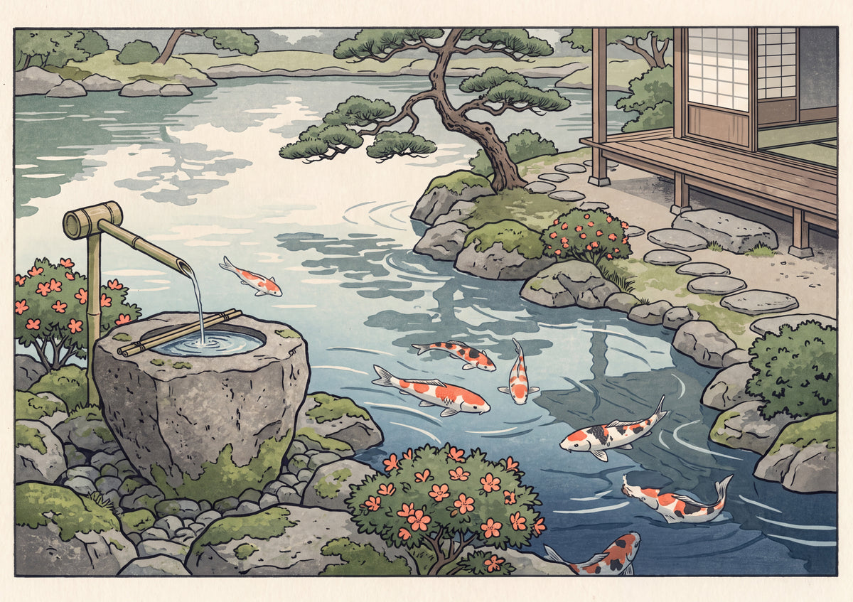 Koi Fish in the Garden Pond jigsaw puzzle