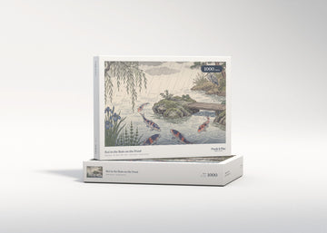 Koi in the Rain on the Pond jigsaw puzzle - gift box