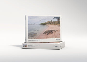 Komodo Dragon on the Island Beach jigsaw puzzle - gift box