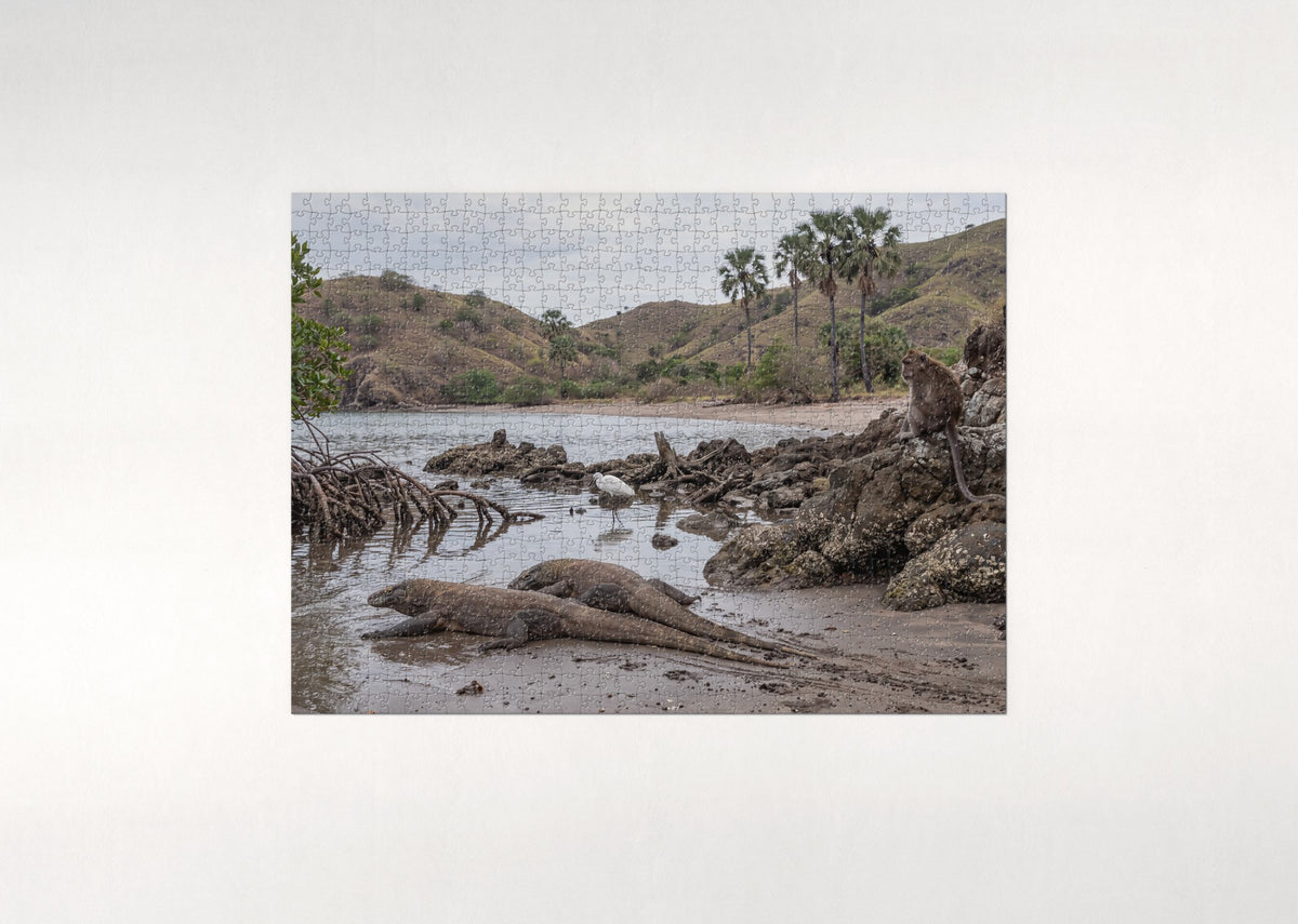 Komodo Dragons at the Water's Edge jigsaw puzzle - flat puzzle