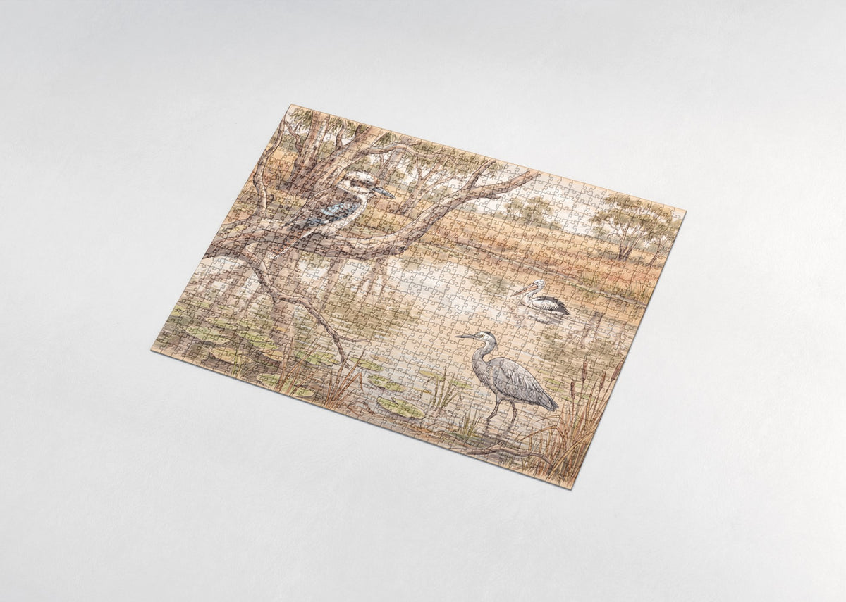Kookaburra at the Billabong jigsaw puzzle - assembled puzzle