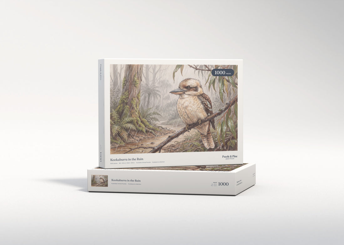 Kookaburra in the Rain jigsaw puzzle - gift box