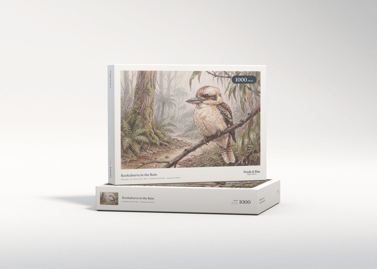 Kookaburra in the Rain jigsaw puzzle - gift box