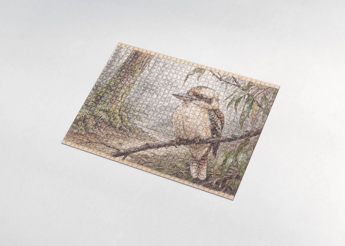 Kookaburra in the Rain jigsaw puzzle - assembled puzzle