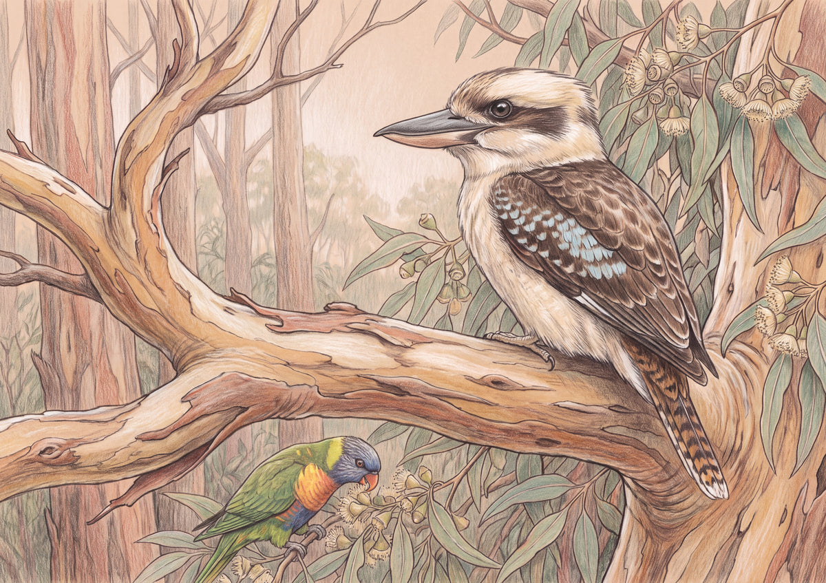Kookaburra on the Gum Tree Branch jigsaw puzzle
