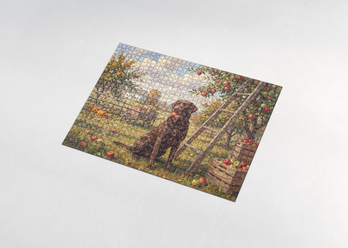 Labrador in the Apple Orchard jigsaw puzzle - assembled puzzle