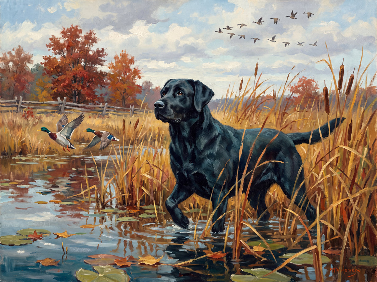 Labrador in the Duck Pond Reeds jigsaw puzzle