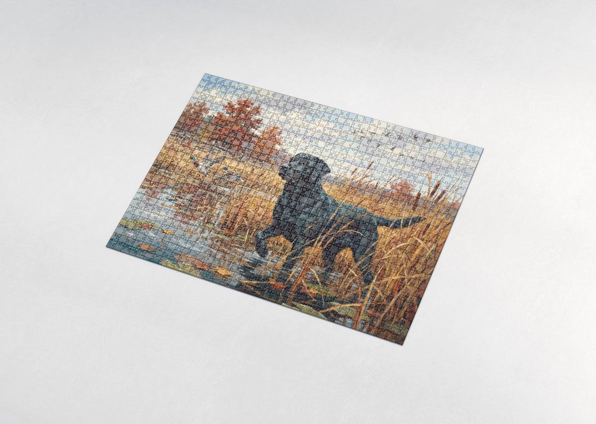 Labrador in the Duck Pond Reeds jigsaw puzzle - assembled puzzle