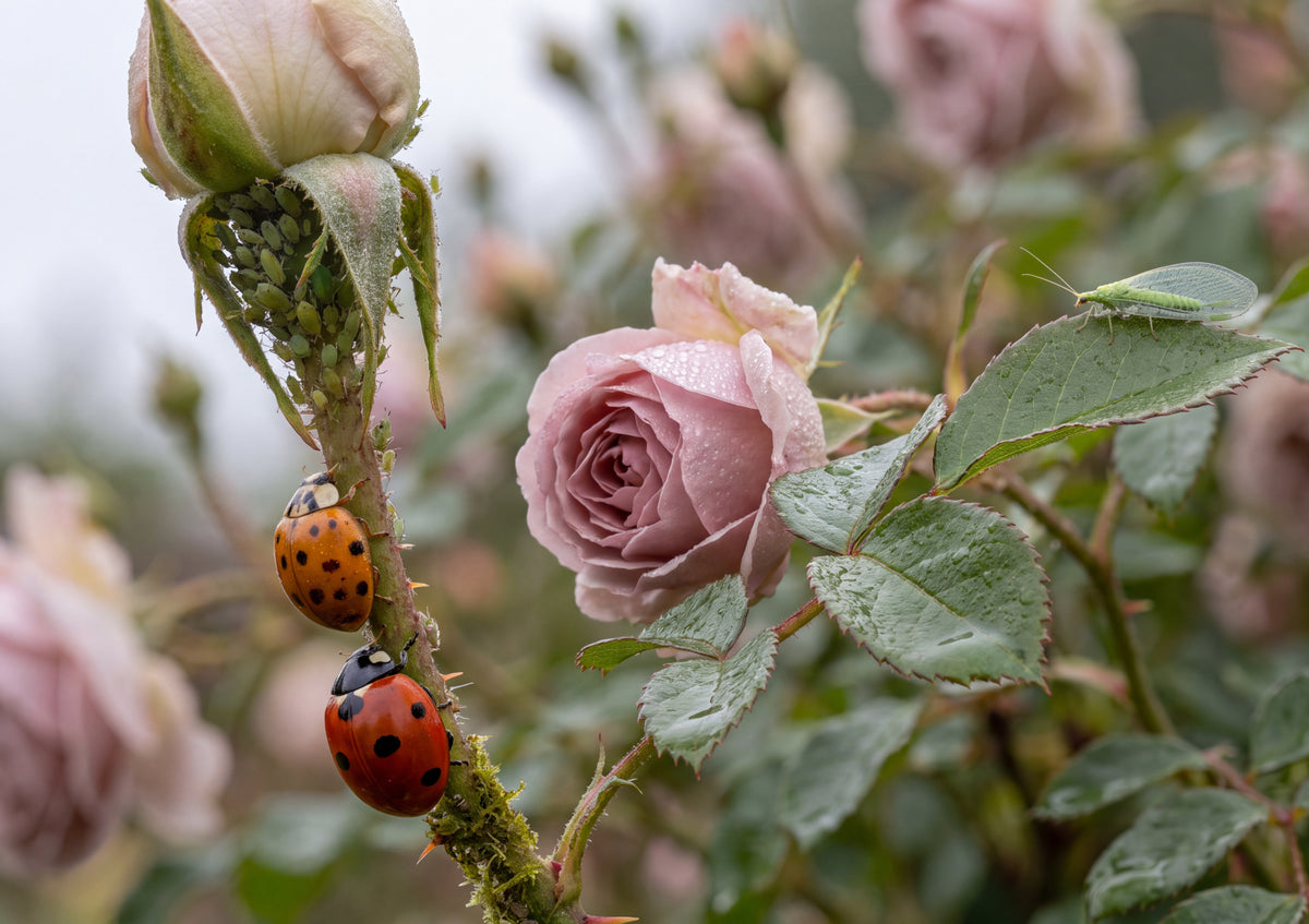 Ladybugs on the Rose Stem jigsaw puzzle