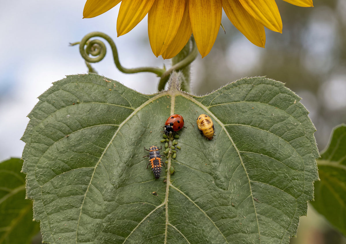 Ladybugs on the Sunflower Leaf jigsaw puzzle