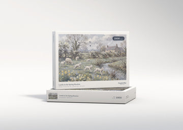 Lambs in the Spring Meadow jigsaw puzzle - gift box