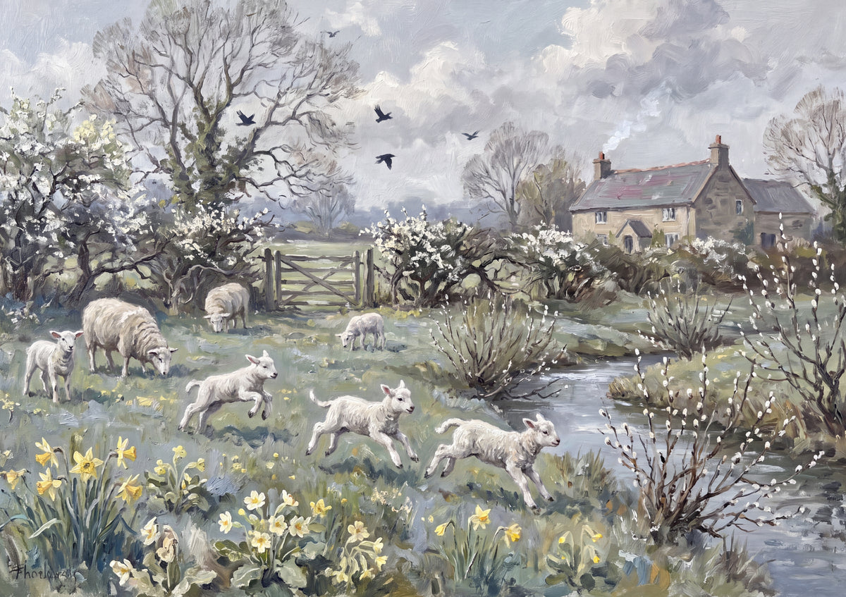 Lambs in the Spring Meadow jigsaw puzzle