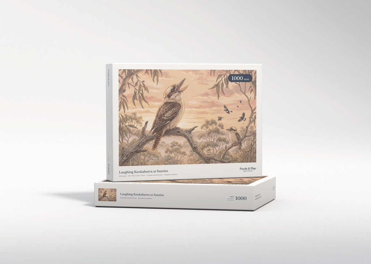 Laughing Kookaburra at Sunrise jigsaw puzzle - gift box