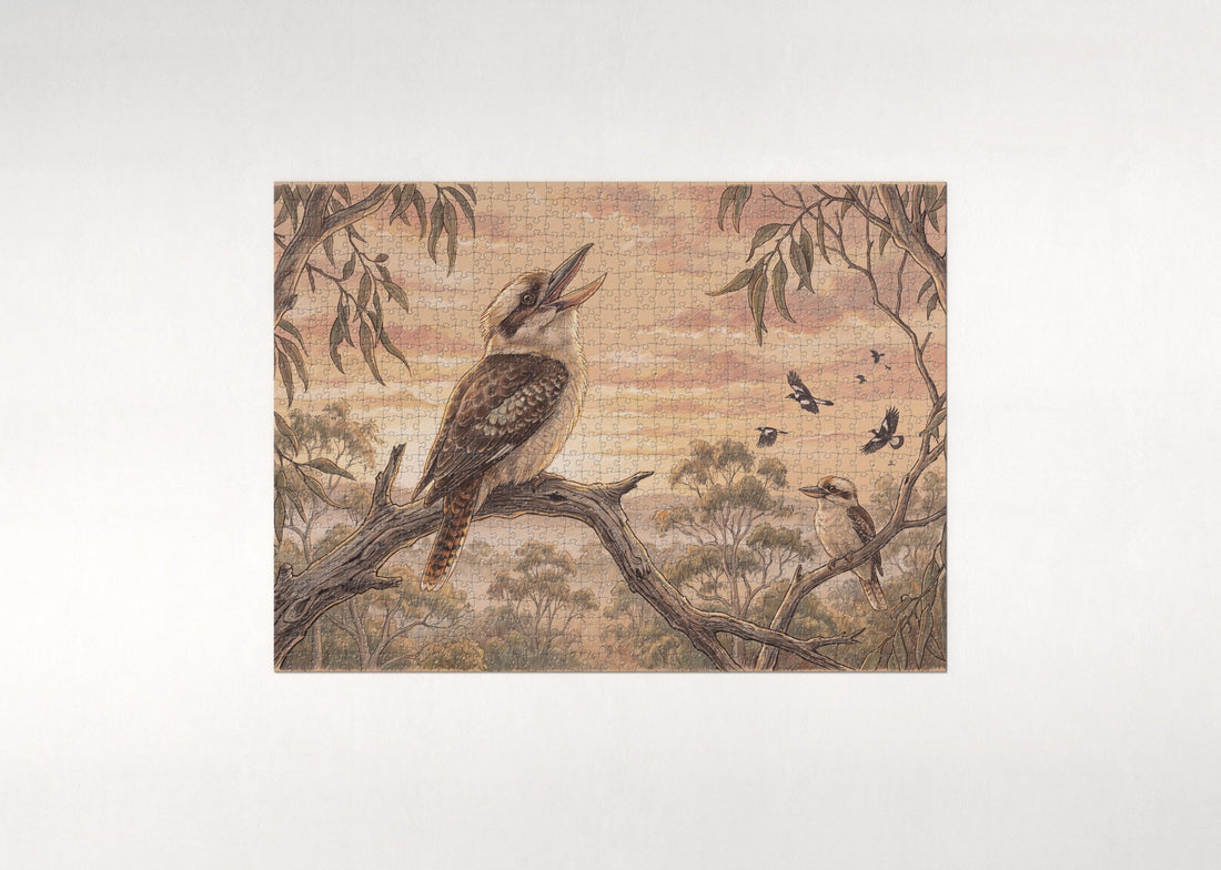 Laughing Kookaburra at Sunrise jigsaw puzzle - gift box