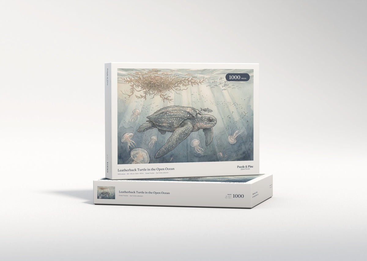 Leatherback Turtle in the Open Ocean jigsaw puzzle - gift box