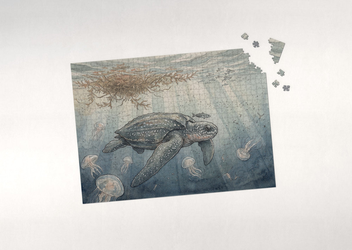 Leatherback Turtle in the Open Ocean jigsaw puzzle - puzzle with loose pieces