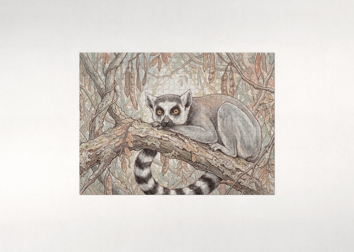 Lemur Portrait with Golden Eyes jigsaw puzzle - flat puzzle