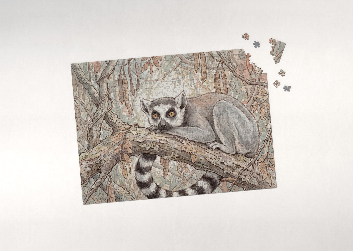 Lemur Portrait with Golden Eyes jigsaw puzzle - puzzle with loose pieces
