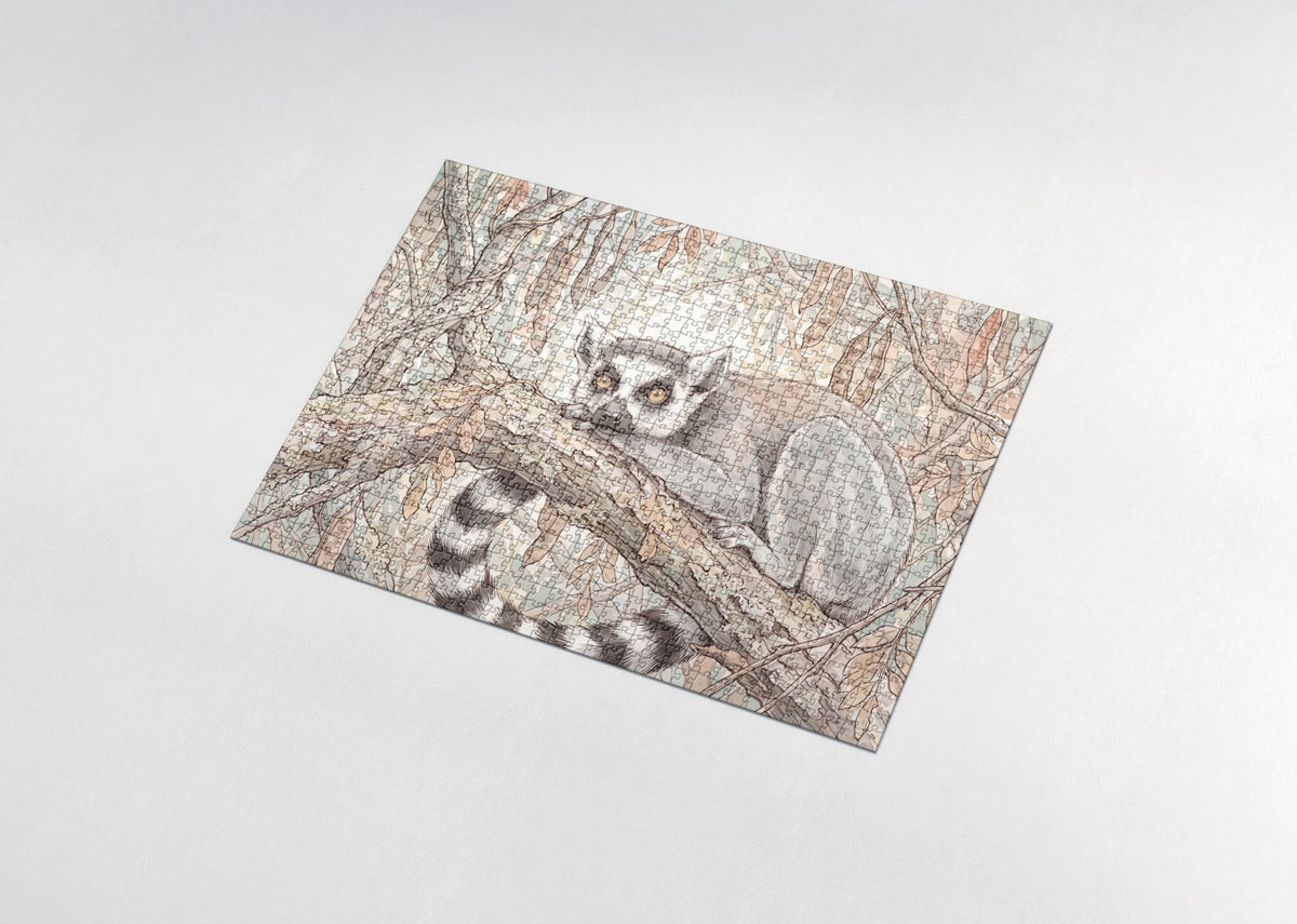 Lemur Portrait with Golden Eyes jigsaw puzzle - assembled puzzle