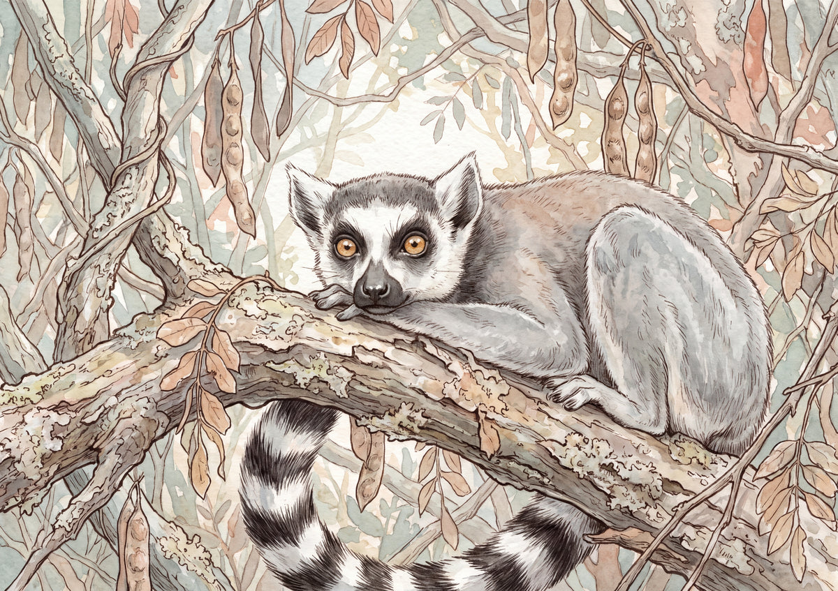 Lemur Portrait with Golden Eyes jigsaw puzzle