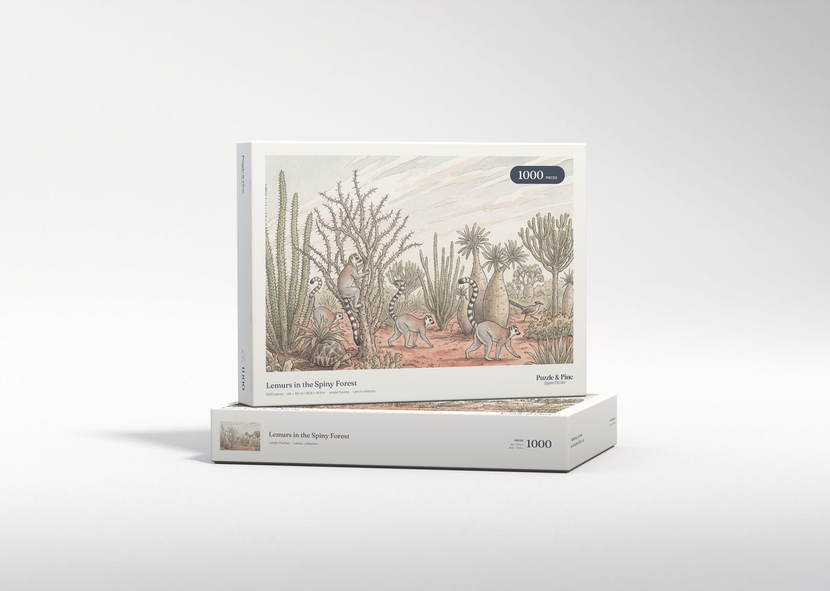 Lemurs in the Spiny Forest jigsaw puzzle - gift box