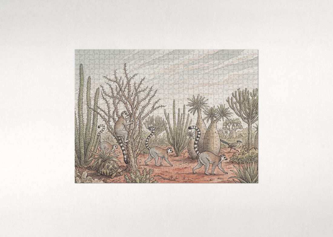 Lemurs in the Spiny Forest jigsaw puzzle - gift box