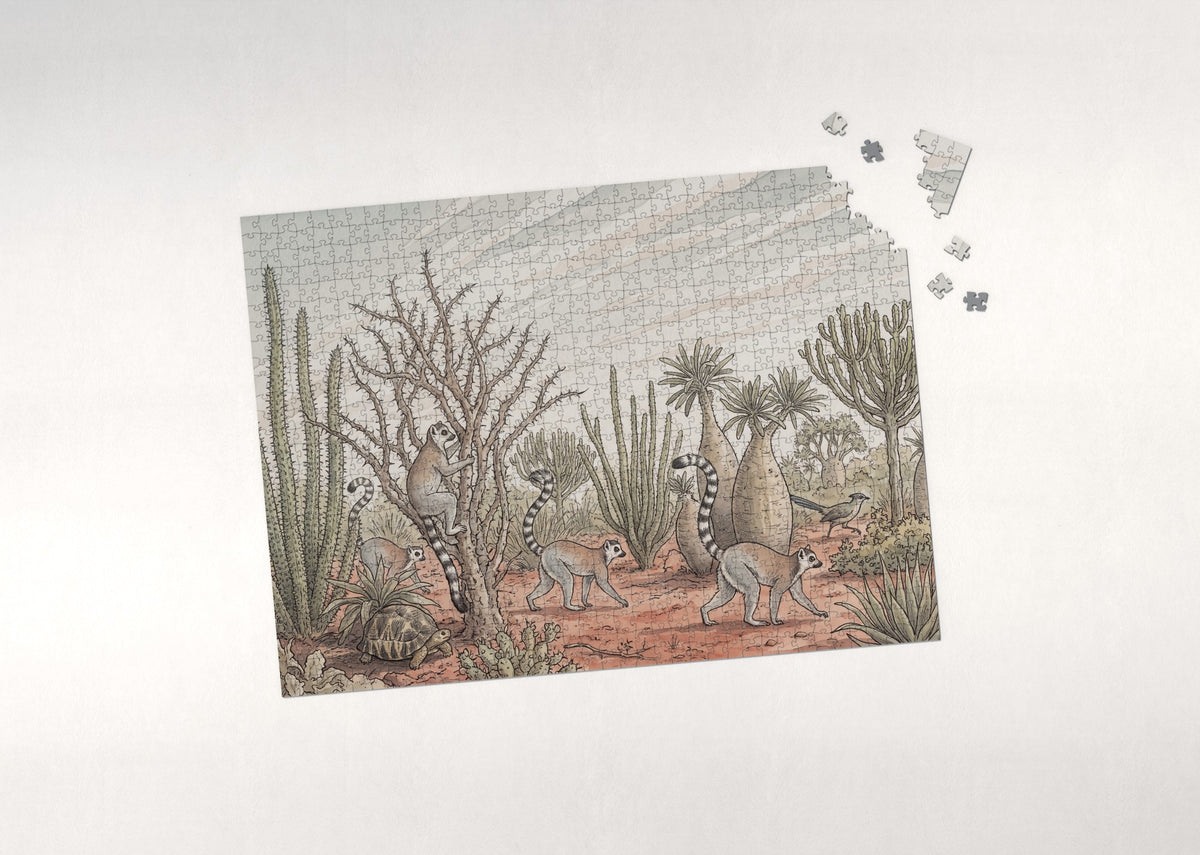 Lemurs in the Spiny Forest jigsaw puzzle - puzzle with loose pieces