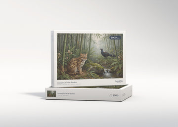 Leopard Cat in the Bamboo jigsaw puzzle - gift box