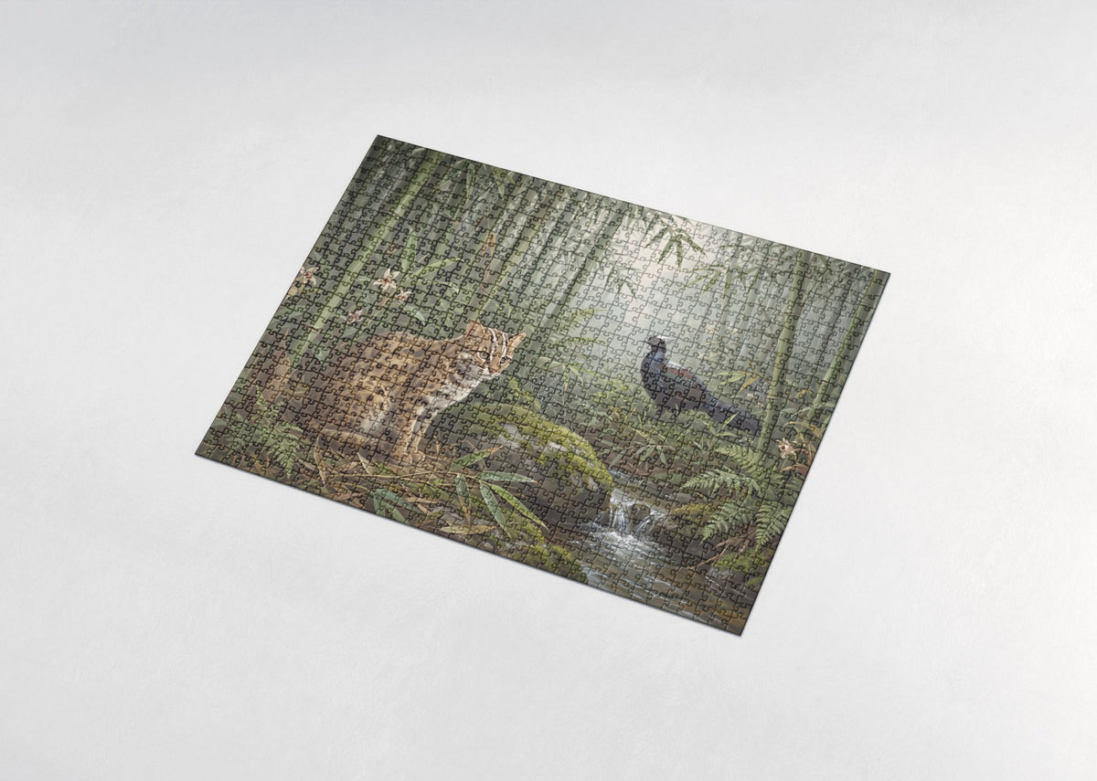 Leopard Cat in the Bamboo jigsaw puzzle - assembled puzzle
