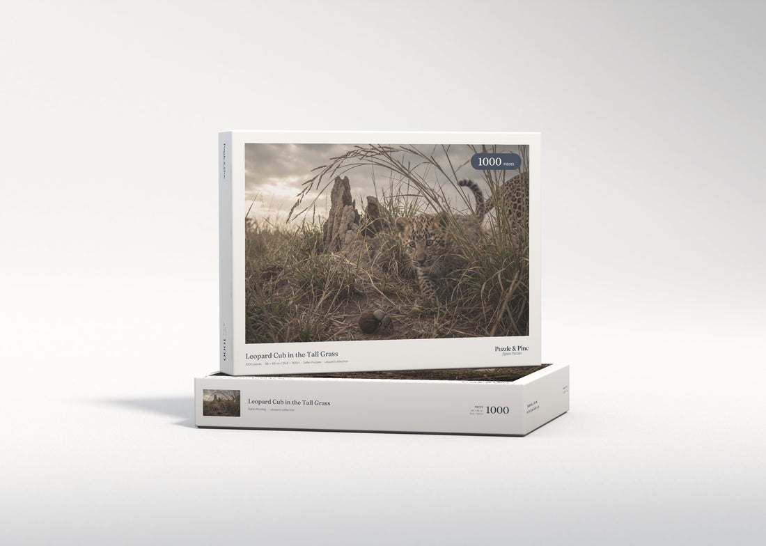 Leopard Cub in the Tall Grass jigsaw puzzle - gift box
