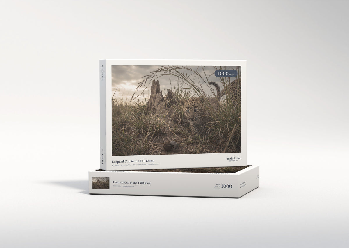 Leopard Cub in the Tall Grass jigsaw puzzle - gift box