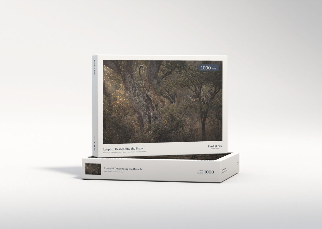 Leopard Descending the Branch jigsaw puzzle - gift box