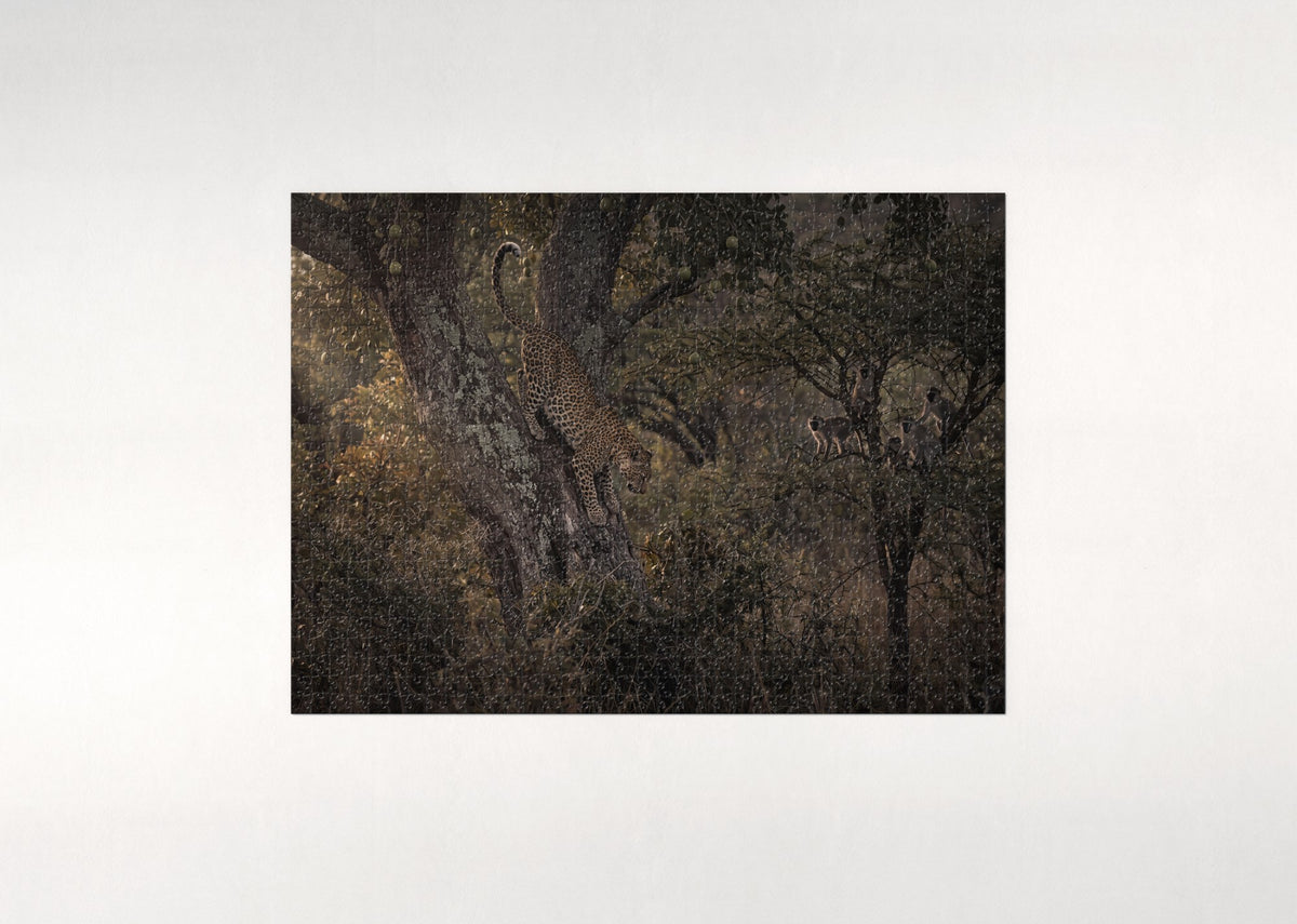 Leopard Descending the Branch jigsaw puzzle - flat puzzle