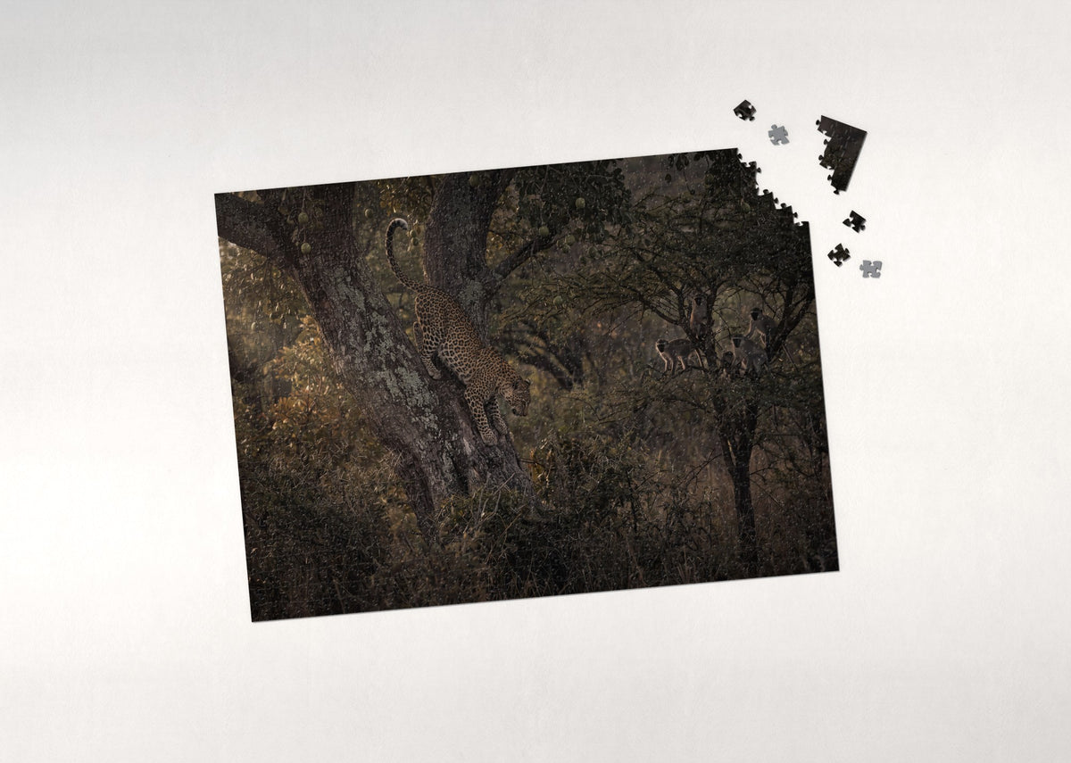 Leopard Descending the Branch jigsaw puzzle - puzzle with loose pieces