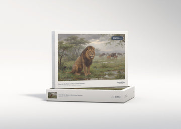 Lion in the Rain of the Green Season jigsaw puzzle - gift box