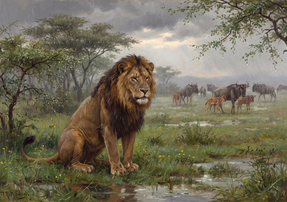 Lion in the Rain of the Green Season jigsaw puzzle