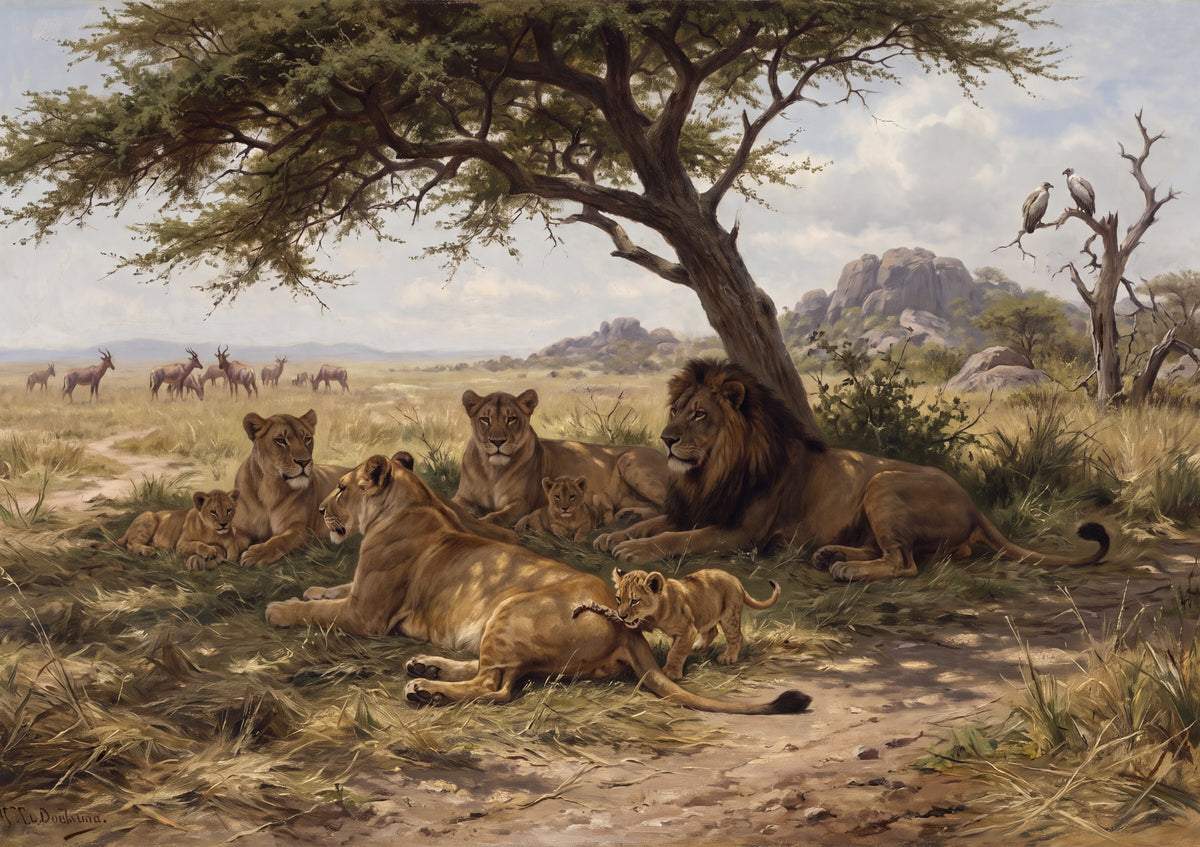 Lion Pride Resting in the Shade jigsaw puzzle